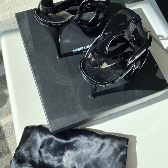 Saint Laurent TRIBUTE PLATFORM SANDALS PATENT US 6 - Picture 13 of 16